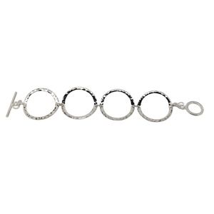 Sterling Silver Hammered Circle Link Bracelet #20717